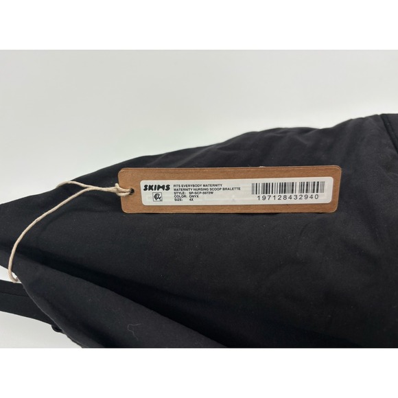 Skims Fits Everybody Maternity Nursing Scoop Bralette Onyx Black Size 4X 4XL - Picture 3 of 5